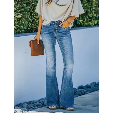 Stylish KUNMI Women's Flare Bell Bottom Jeans for All Occasions