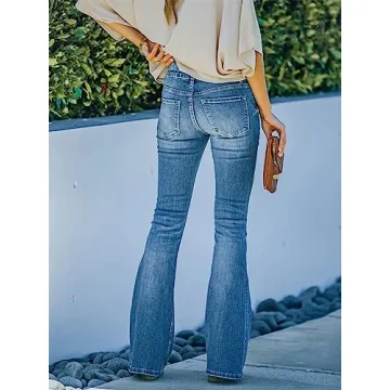 Stylish KUNMI Women's Flare Bell Bottom Jeans for All Occasions