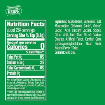 Hidden Valley Original Ranch Seasoning, Dressing and Dip Mix, Shaker Canister, 8 Ounces (Package May Vary)