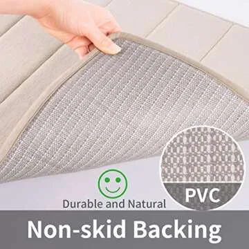 ROSMARUS Memory Foam Bath Mat 20” x 32”, Water Absorbent Shower Mat, Thick Bath Rugs for Bathroom Non Slip with PVC Backing, Ultra Soft Bathroom Rugs for Bathroom Floor & Tub, Ltbrown