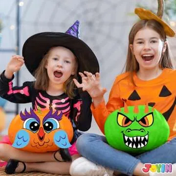 Klever Kits Halloween Pumpkin Decorating Kit, Halloween Party Supplies Arts Crafts, Party Favor for Kids, DIY Pumpkin Painting Kit with 10 Animal Designs, Coloring Craft Games Classroom Activities