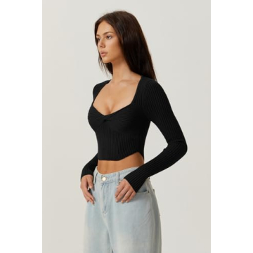Stylish QINSEN Women's Long Sleeve Crop Top for Any Occasion