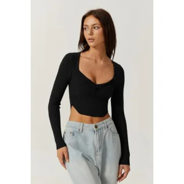 Stylish QINSEN Women's Long Sleeve Crop Top for Any Occasion