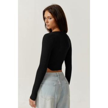 Stylish QINSEN Women's Long Sleeve Crop Top for Any Occasion