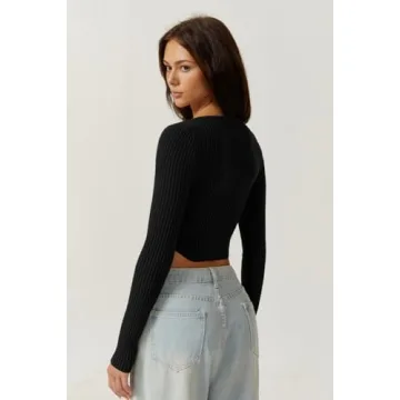 Stylish QINSEN Women's Long Sleeve Crop Top for Any Occasion