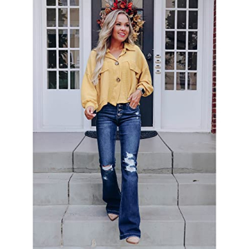 High Waisted Bellbottoms Jeans for Women by LookbookStore