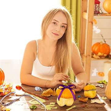 20 Rolls 40 Yards Halloween Thin Grosgrain Ribbon Ghost Spider Witch Printed Ribbon Halloween Wrapping Ribbon Craft Wrapping Holiday Ribbon for Halloween DIY Craft Party Decoration