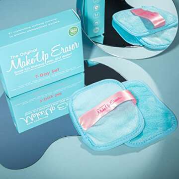 The Original MakeUp Eraser, 7-Day Set, Erase All Makeup With Just Water, Including Waterproof Mascara, Eyeliner, Foundation, Lipstick, Sunscreen, and More! Chill Blue, 7ct.