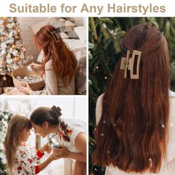 Square hair clips Strong Nonslip Hold Matte Hair Claws Hair Accessories