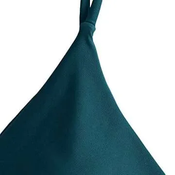 ZAFUL Women's Solid Spaghetti Strap Bralette Bikini Set Two Piece Swimsuit (0-Peacock Blue, S)