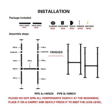 Mdjwjj Industrial Pipe Table Legs for Custom Furniture
