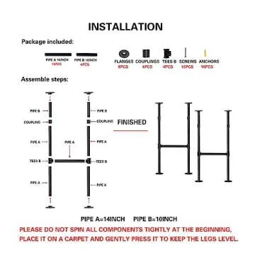 Mdjwjj Industrial Pipe Table Legs for Custom Furniture
