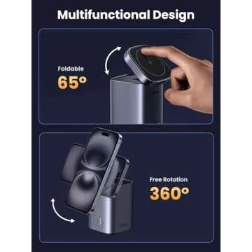 UGREEN 100W Charging Station 4-Port, Qi2 Certified 15W Foldable Charger, MagSafe Wireless Charger Stand for iPhone 16/15/14/13/12, AirPods Pro, MacBook Pro, Galaxy S24 and More