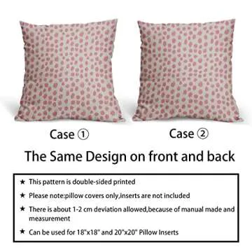 Pink Cream Pillow Covers 18x18 Set of 2 Boho Design Polka Dot Throw Pillows Modern Brush Strokes Print Decorative Outdoor Pillowcase Square Cushion Cover Linen Pillow Case for Home Sofa Couch Bed