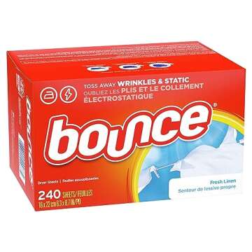 Bounce Dryer Sheets Laundry Fabric Softener, Fresh Linen Scent, 240 Count