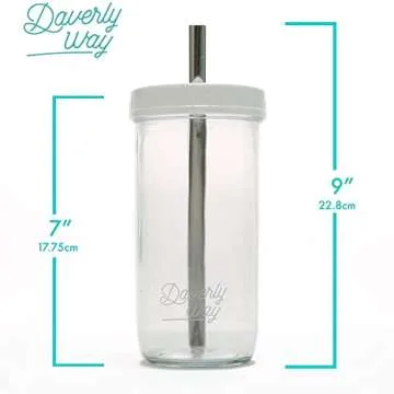 Daverly Way Reusable Mason Jar Cups for Boba Tea