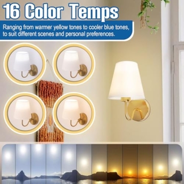 Wireless Battery Operated Brass Wall Sconces Set of Two