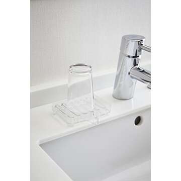 Yamazaki Home Self-Draining Tray-Sink Counter Holder Acrylic | Soap Dish, One Size, Clear