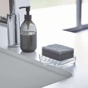 Yamazaki Home Self-Draining Soap Dish in Clear Acrylic - Elegant & Functional