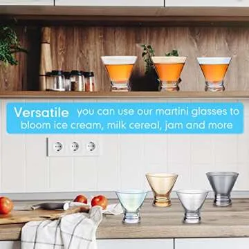 Elegant 8 Piece Martini Glass Set with Heavy Base