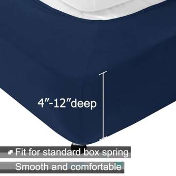 Box Spring Cover Queen/Cal Queen Size - Jersey Knit & Stretchy Wrap Around 4 Sides Bed Skirts for Ho...