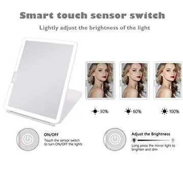 Rechargeable Travel Makeup Mirror with 72 LED Lights