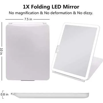 Rechargeable Travel Makeup Mirror with 72 LED Lights