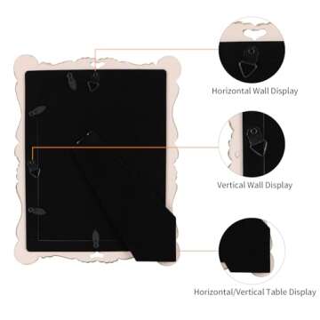 RLAVBL 5x7 Vintage Picture Frame, Ornate Antique Photo Frames 5 by 7 for Tabletop or Wall Hanging Horizontally and Vertically, Pink and Gold