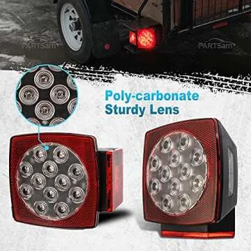 PARTSam Waterproof LED Trailer Tail Light Kit - Reliable Visibility