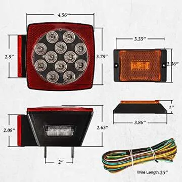 PARTSam Waterproof LED Trailer Tail Light Kit - Reliable Visibility