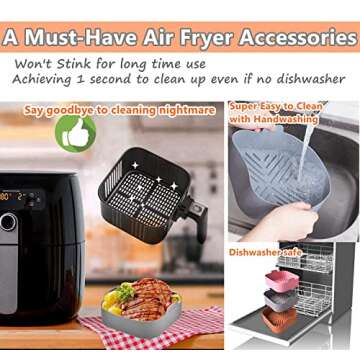 BTSHOW Air Fryer Silicone Liners - 3 Pack, BPA Free, 8.5"