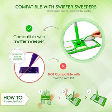 Eco-Friendly Reusable Mop Pads for Swiffer - 2 Pack