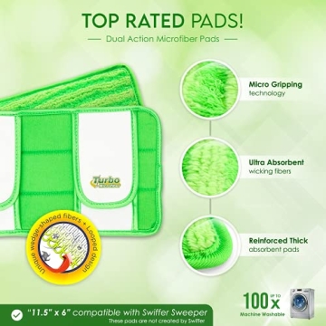 Eco-Friendly Reusable Mop Pads for Swiffer - 2 Pack