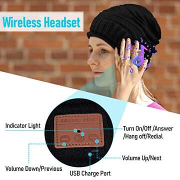 SMINIKER Wireless Beanie Hat for Outdoor Sports Music Lovers