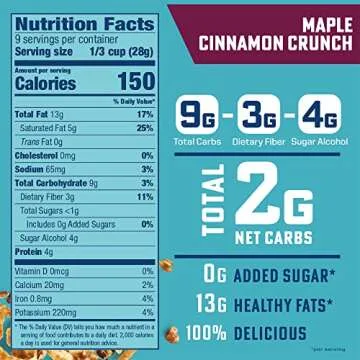 B. Fine Foods - Keto Granola High Protein Snack, Variety - Maple Cinnamon Crunch, Double Chocolate Chip & Caramel Sea Salt - 2g Net Carbs, Gluten & Grain-Free, Kosher & Contains Nuts (9 oz, 3 Pack)