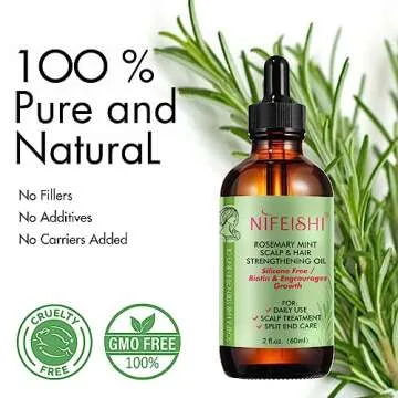 Bieyoc Rosemary Oil, 100% Pure Natural for Hair Growth, Treatment For Damaged & Dry Skin hair, Cold ...