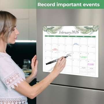 Calendar 2025 - Magnetic Calendar for Fridge, Runs From January 2025 to June 2026, Fridge Calendar 2025-2026 for School, Office & Home Planning and Organizing,15"x12" In