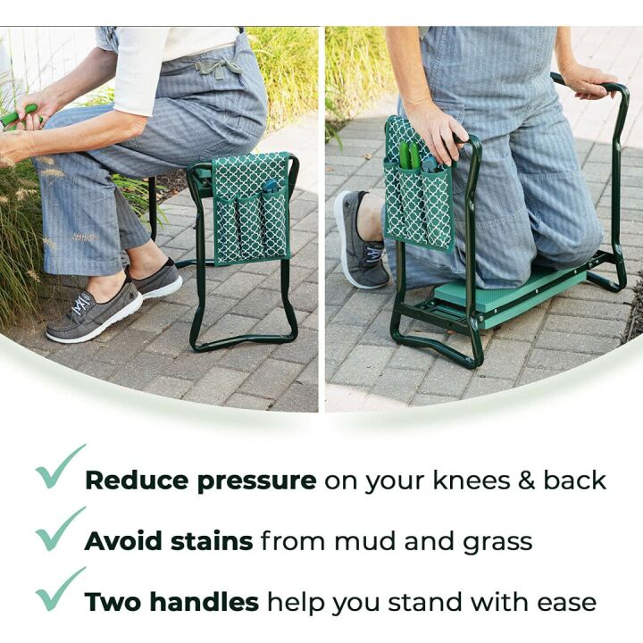 Durable Foldable Garden Kneeler and Stool with Accessories