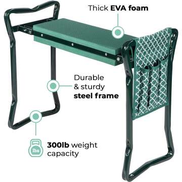 Durable Foldable Garden Kneeler and Stool with Accessories