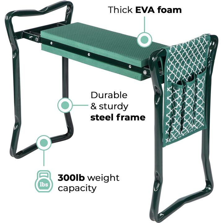 Durable Foldable Garden Kneeler and Stool with Accessories