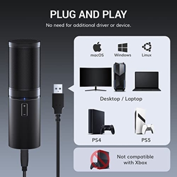 TOP Rated TONOR USB Microphone for Game and Stream