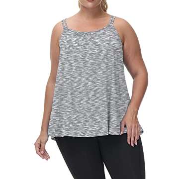 Uoohal Plus Size Women's Tank Top - Athletic Spaghetti Strap Cami