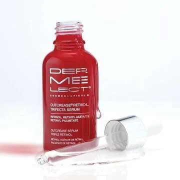 Dermelect Cosmeceuticals Outcrease Retinol Trifecta Serum for Face Anti Aging Serum, 3 types of Retinol, Vitamin E Hydrating & Smoothing Treatment for Pores, Sun Damage Fine Lines & Wrinkles 1.0 fl oz