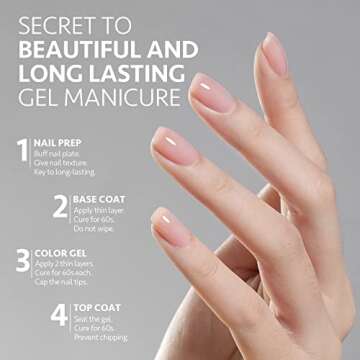 GAOY Gel Top and Base Coat Set for Perfect Manicure