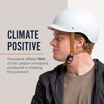 Thousand Heritage 1.0 Adult Bike Helmet; The Original Low Profile Retro Commuter Cycling Helmet Safety Certified for Bicycle Skateboard Skating Roller Skates; for Men & Women (Arctic Grey, Medium)