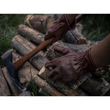 Barebones Classic Work and Safety Glove - Small/Medium Leather Gardening Gloves For Men and Women (Cognac)