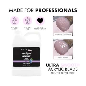 MakarttPro Grape Scented Monomer for Acrylic Nail Sets and Acrylic Nail Kit, 16oz - Medium to Fast Setting, MMA Free, Made in USA, Professional Quality Acrylic Liquid