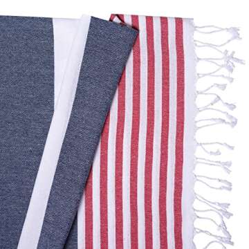 CASAVERSE Turkish Beach Towel, 100% Cotton Quick Dry Sand Free Beach Towels, Travel Turkish Towel