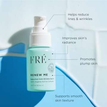 Anti Aging Serum, Renew Me by FRE Skincare - Niacinamide Serum with Bakuchiol - Anti Wrinkle Serum, Increases Firmness & Elasticity for Younger & Smoother Looking Skin - Cruelty-Free