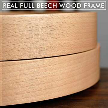 TXL Wall Clock Wood 12" Silent Large Wood Wall Clocks Analog Digital Wall Clock Non Ticking for Kitc...